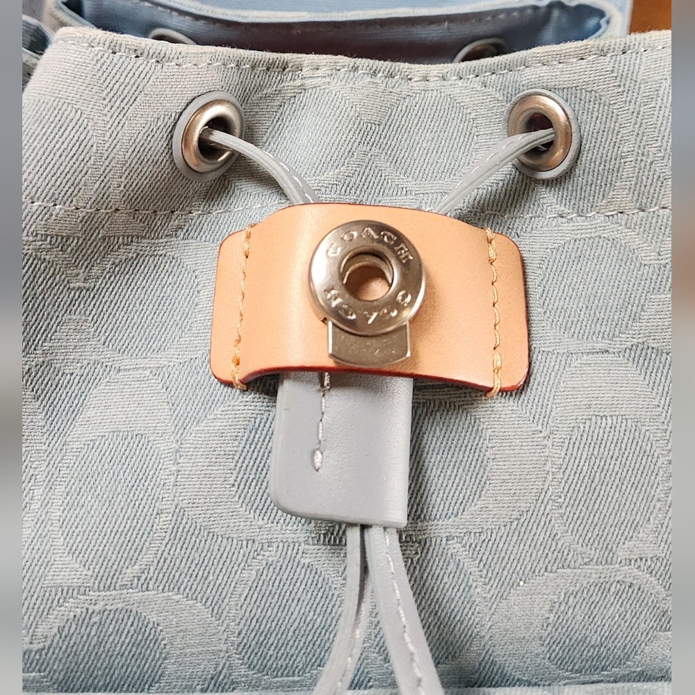 Coach Riya 21 Washed Denim Backpack - Picture 8 of 15